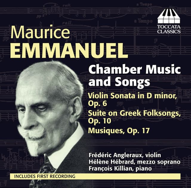 Emmanuel: Chamber Music and Songs - Maurice Emmanuel
