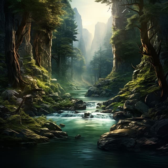 Nature's Liquid Lullaby: Streams and Serenades - Neural Oscillations Alpha Sounds