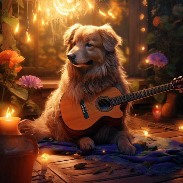 Dog's Rhapsody in Flames: Music in the Firelight - Happy Instrumental Music