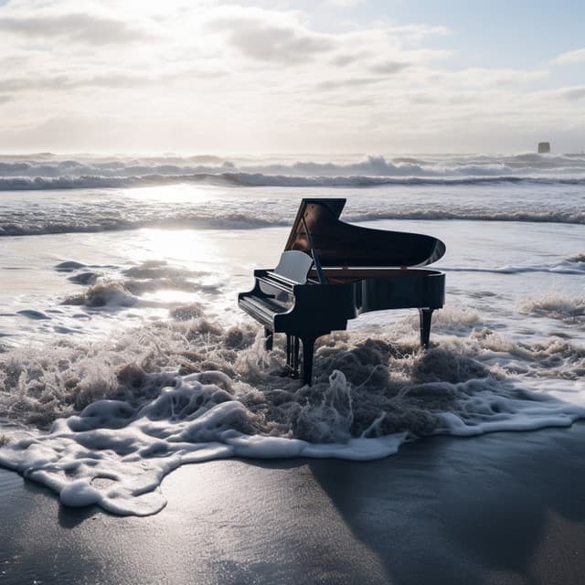 Ecos Del Océano: El Piano Baila Con La Canción Suave De Las Mareas - Equipo de piano relajante