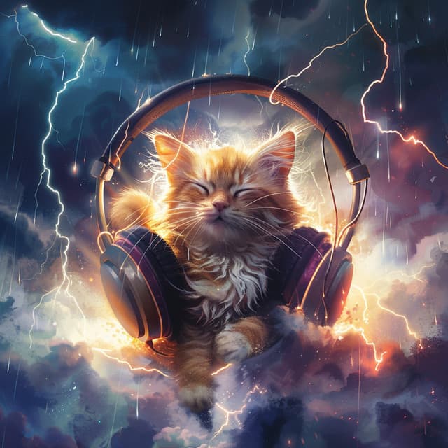 Purr Melodies: Cats Thunder Sounds - Jazz Music Therapy for Cats
