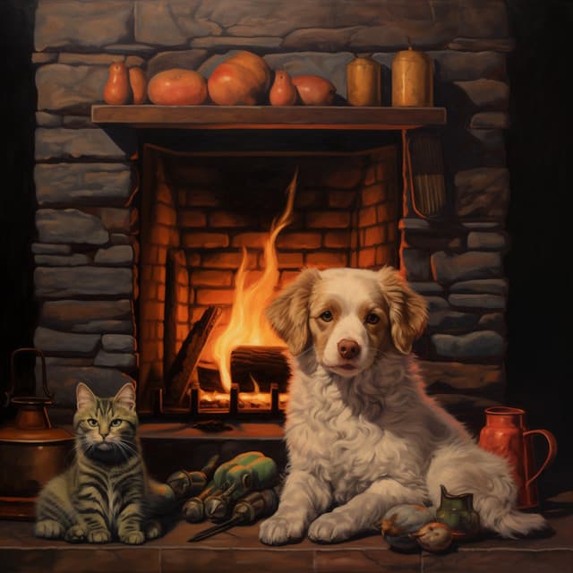 Calor De Mascotas: Sinfonía Binaural Del Fuego - Tonos de estudio Binaural