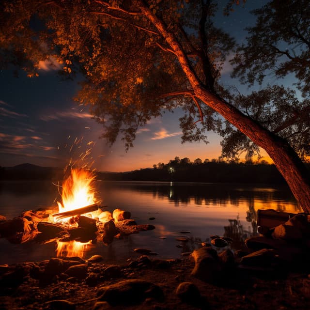 Sunset's Warm Embrace: Fireside Bliss - Afternoon Chill Out