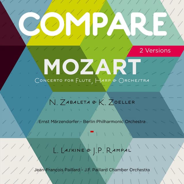 Mozart: Concerto for Flute, Harp & Orchestra, Nicanor Zabaleta vs. Lily Laskine - Wolfgang Amadeus Mozart