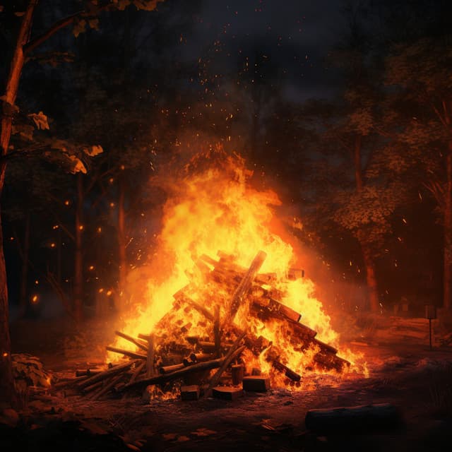 Fire in Nature: Calming Forest Sounds - Aurora Beach