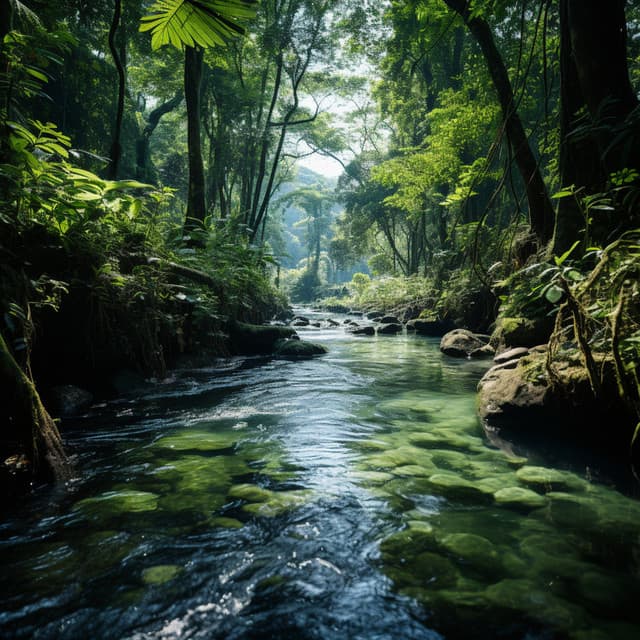 Armonías Del Arroyo Somnoliento: Paisajes Acuáticos Nocturnos Para Soñar - Colectivo de sonidos de la naturaleza y la selva tropical